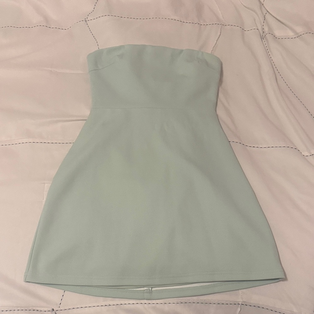 White Fox Boutique Strapless Light Green Dress